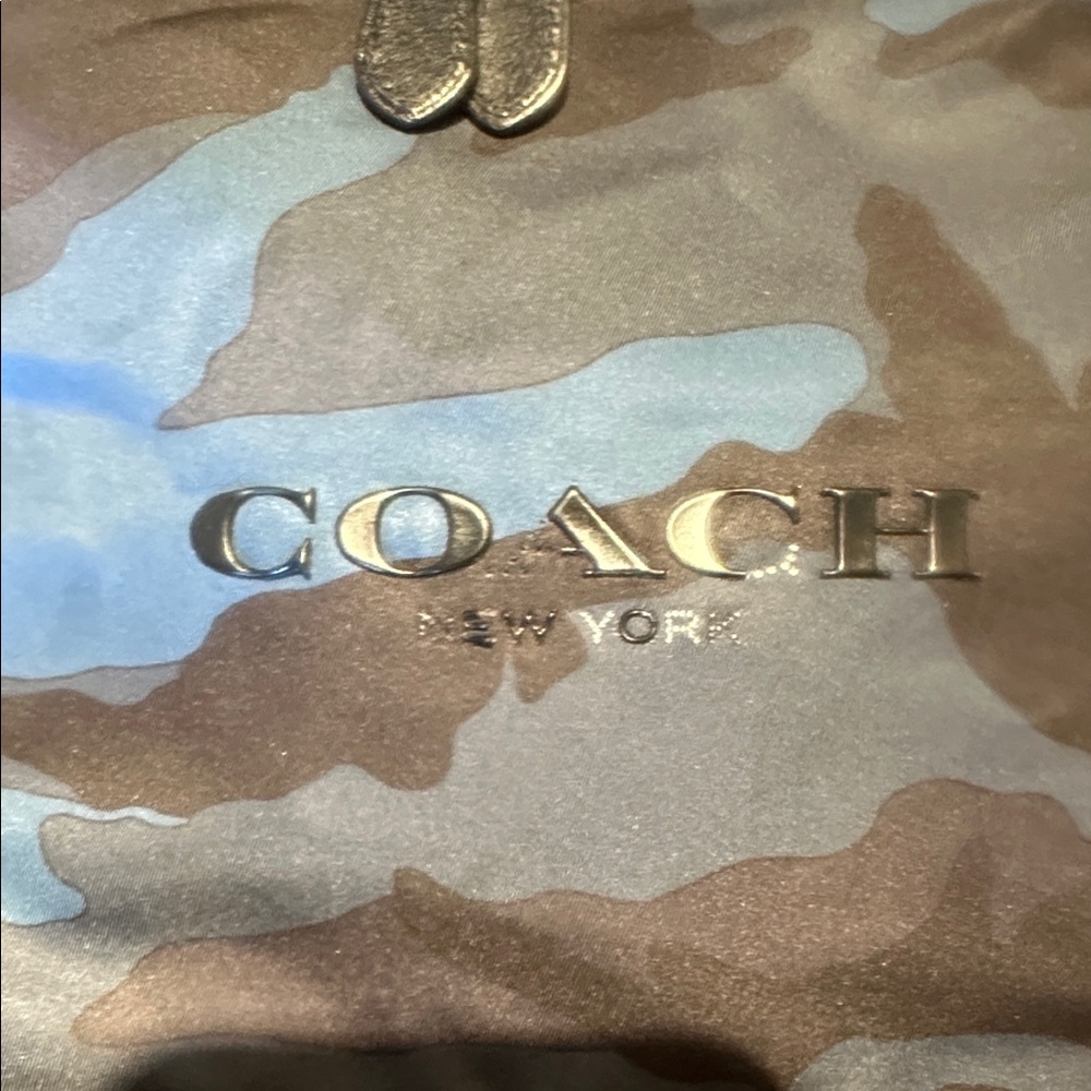 ECU Coach Charles Blue Camouflage Leather Backpack - Picture 2 of 16